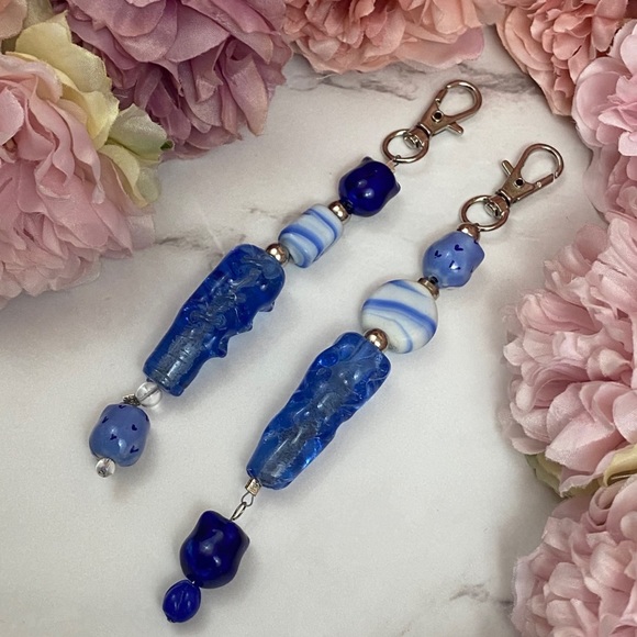 Beaded Blue Owl Purse Charm Bag Accessory - Picture 14 of 16